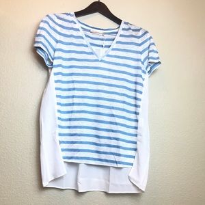 Tory Burch || $225 Stripes Asymmetrical Blouse